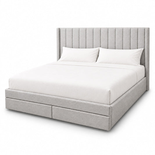 Malbec Lift Top Storage Bed with Drawers (Grey), King
