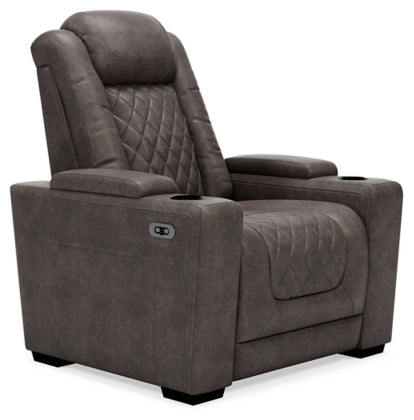 Preston Leather Power Reclining Chair - Gray