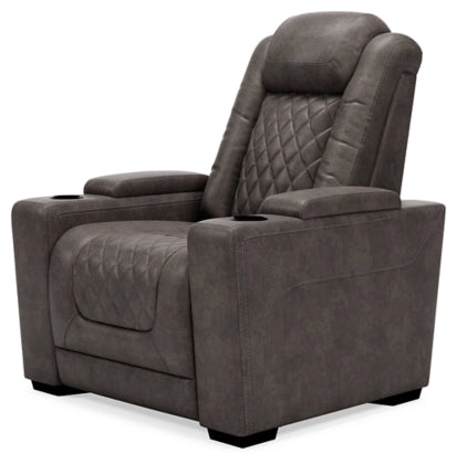 Preston Leather Power Reclining Chair - Gray