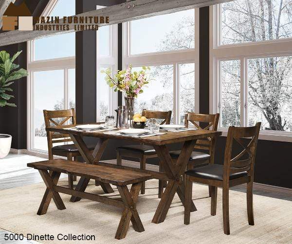 Live Edge 60" Dining Table Set (6 Pc)