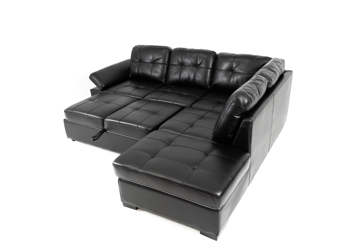 Candace Sleeper Sectional (Black)