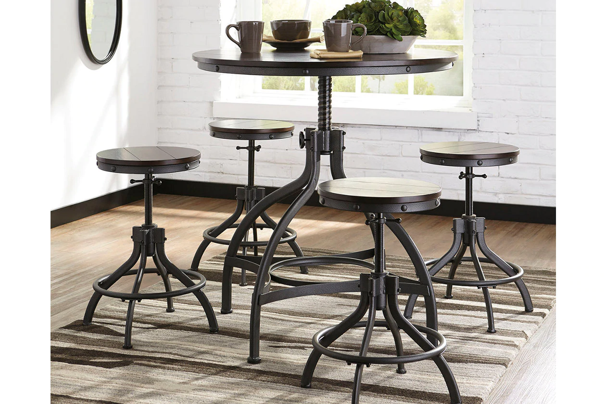 Odium Counter Height Table and Bar Stool (5Pc Set)