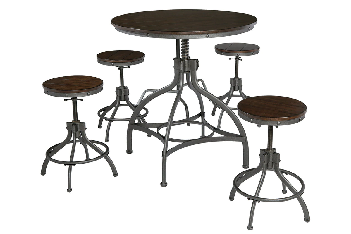 Odium Counter Height Table and Bar Stool (5Pc Set)