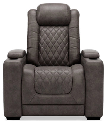Preston Leather Power Reclining Chair - Gray