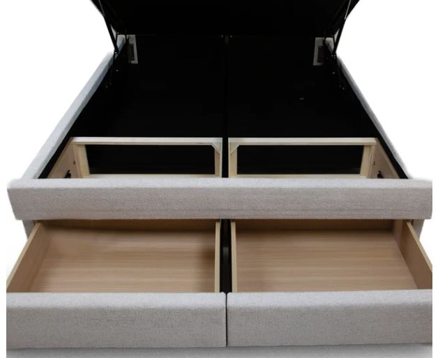 Malbec Lift Top Storage Bed with Drawers (Grey)