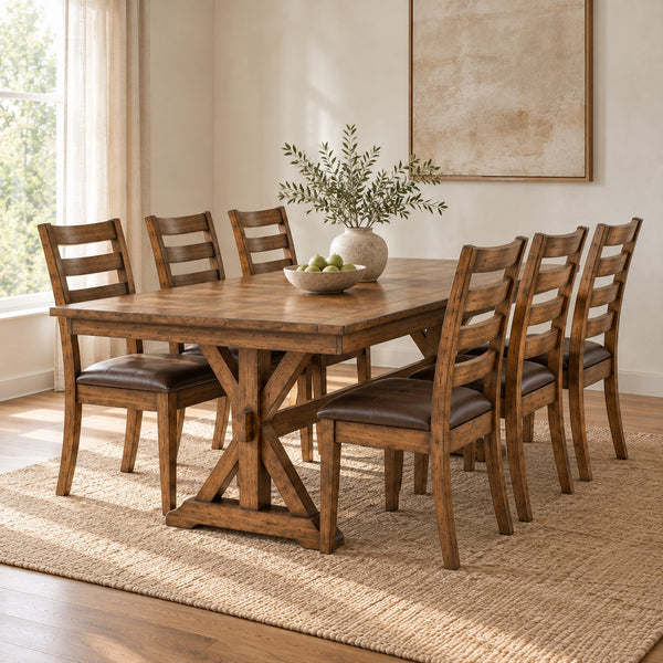 Newport 78" Dining Table Set (7Pc)