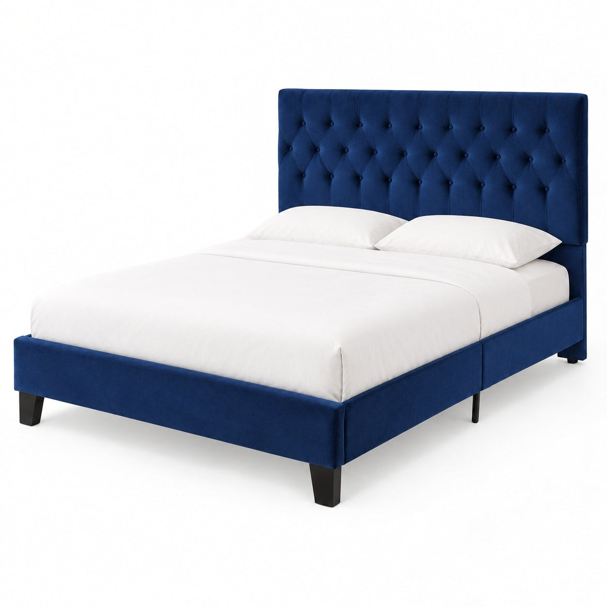 Amelia Queen Bed Frame (Blue) — another angle