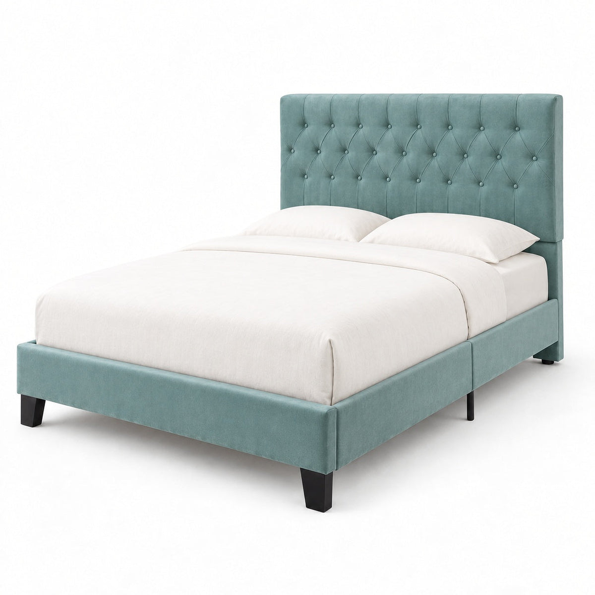 Amelia Queen Bed Frame (Green) — another angle