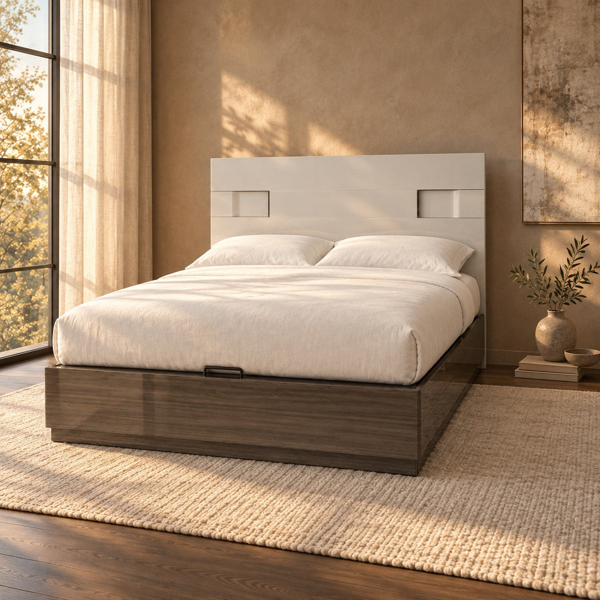 Andes Lift Top Storage Bed — in a room