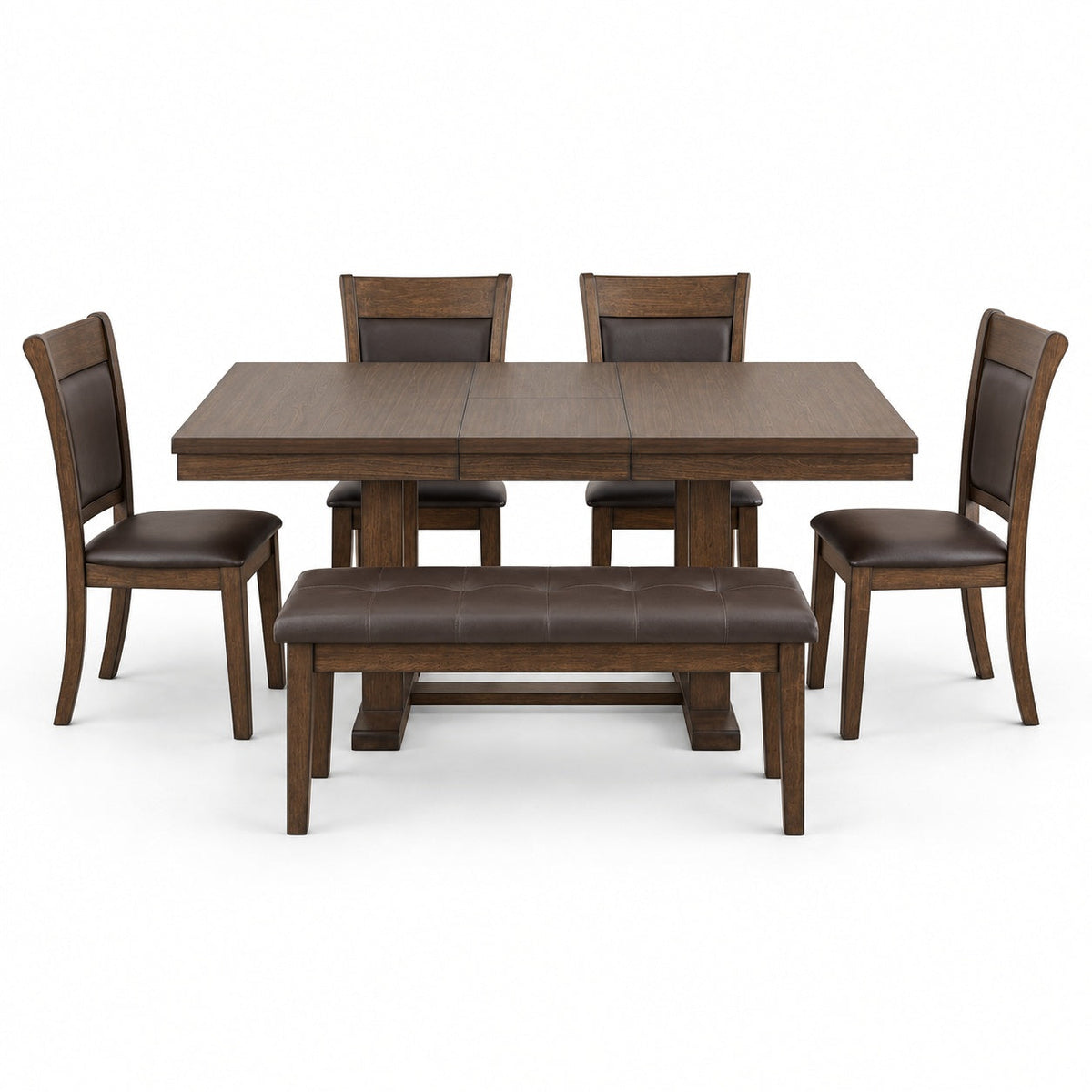 Ash Rustic Dining Table Set (6 Pc)