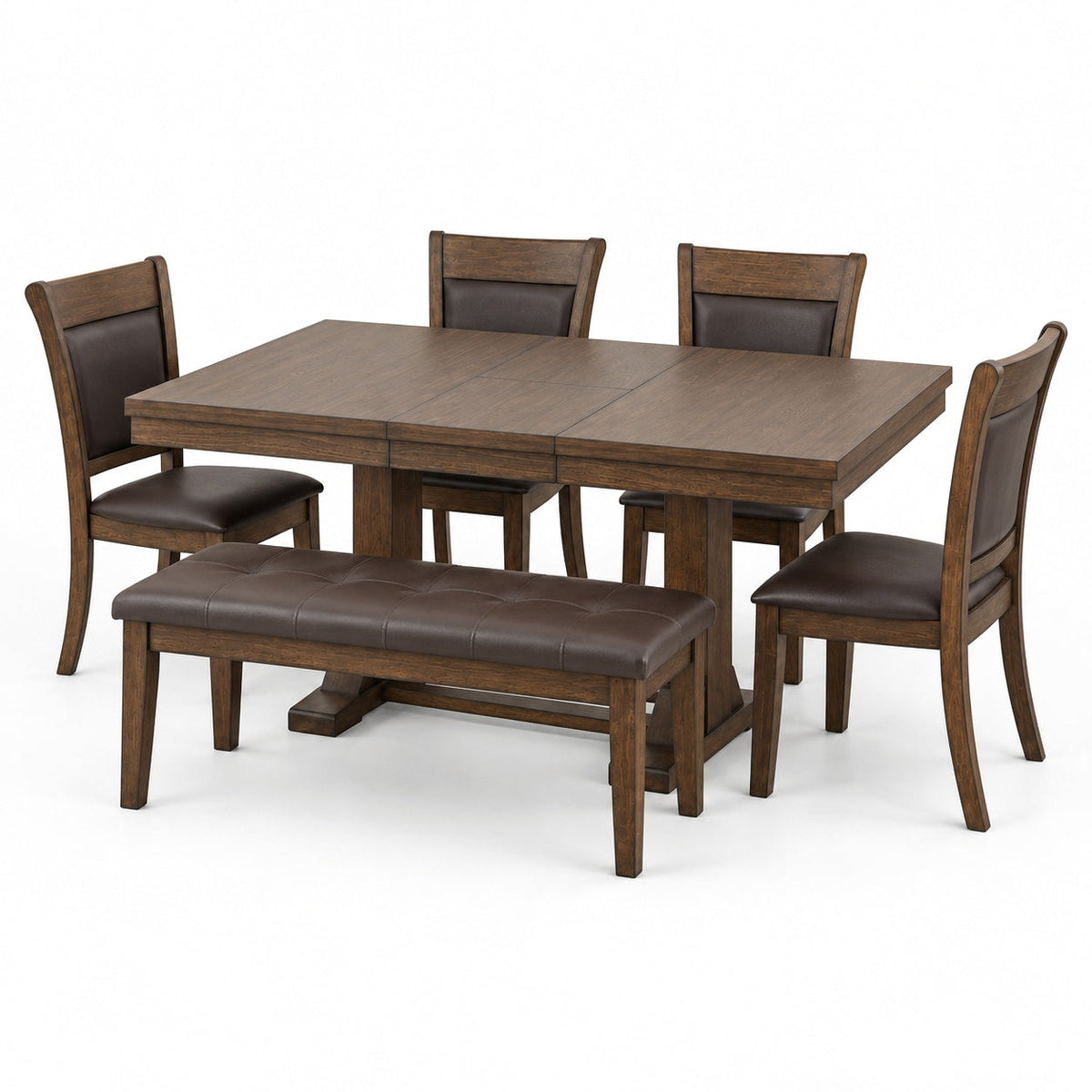 Ash Rustic Dining Table Set (6 Pc) — another angle