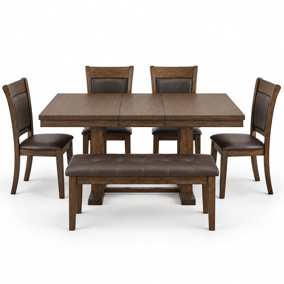 Ash Rustic Dining Table Set (6 Pc) — detail