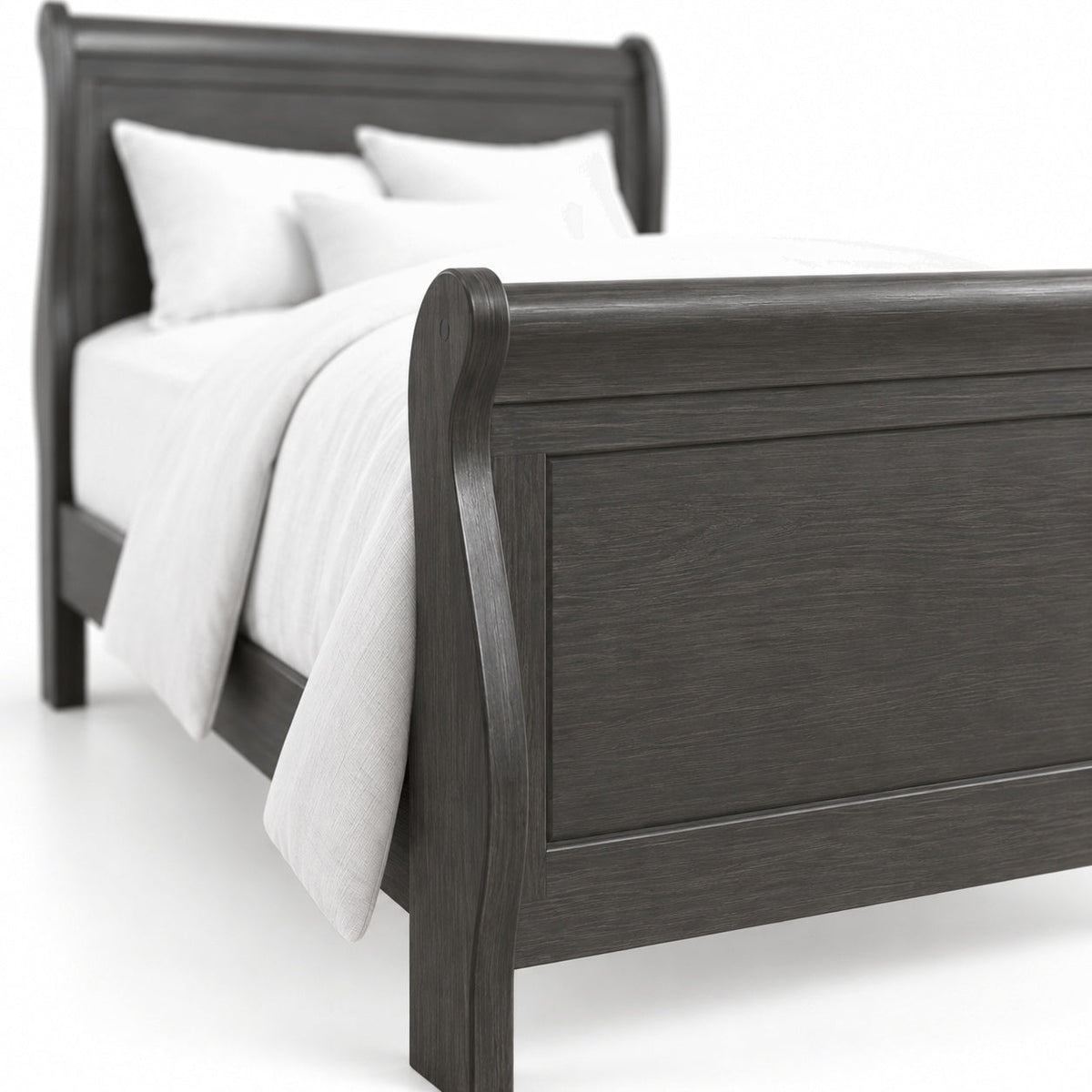 Aurora Sleigh Bed, Twin — detail