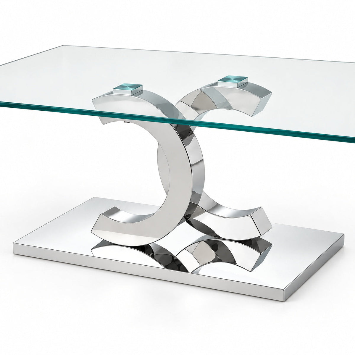 Bentleigh Chrome Coffee Table — detail