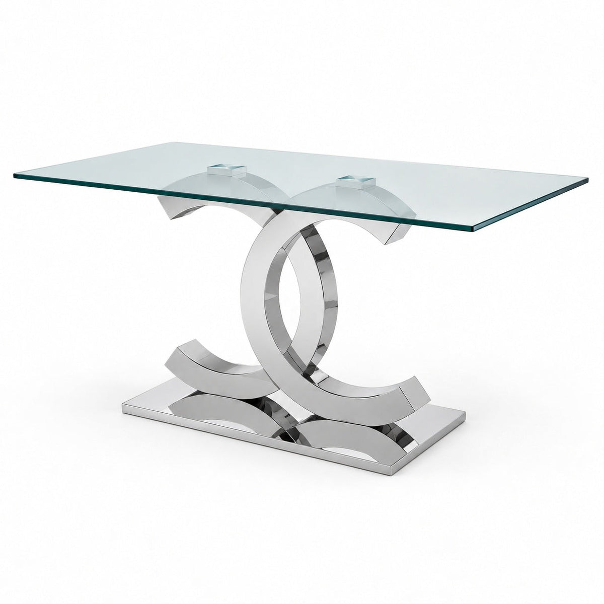 Bentleigh Chrome Dining Table — another angle