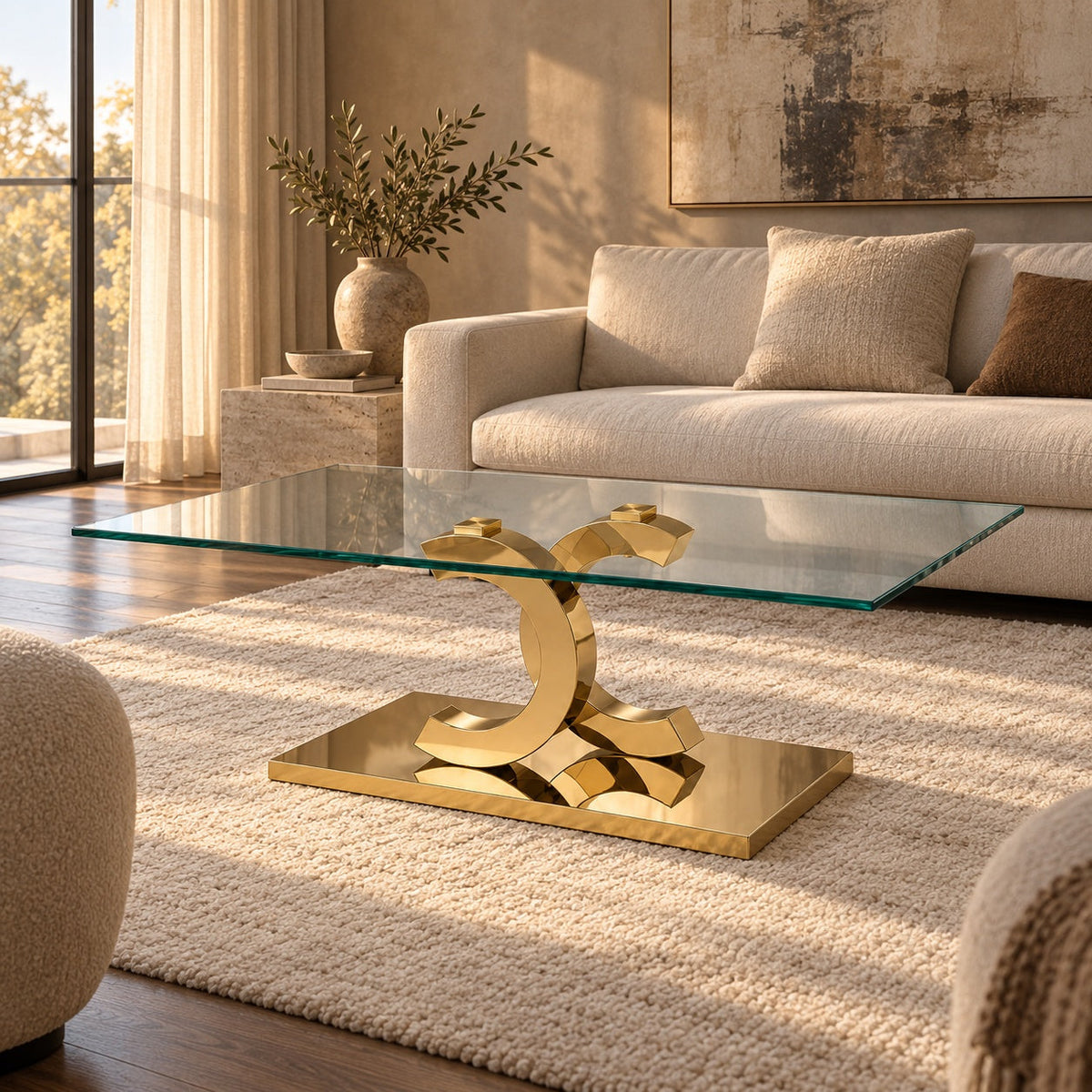 Bentleigh Coffee Table (Gold) — in a room