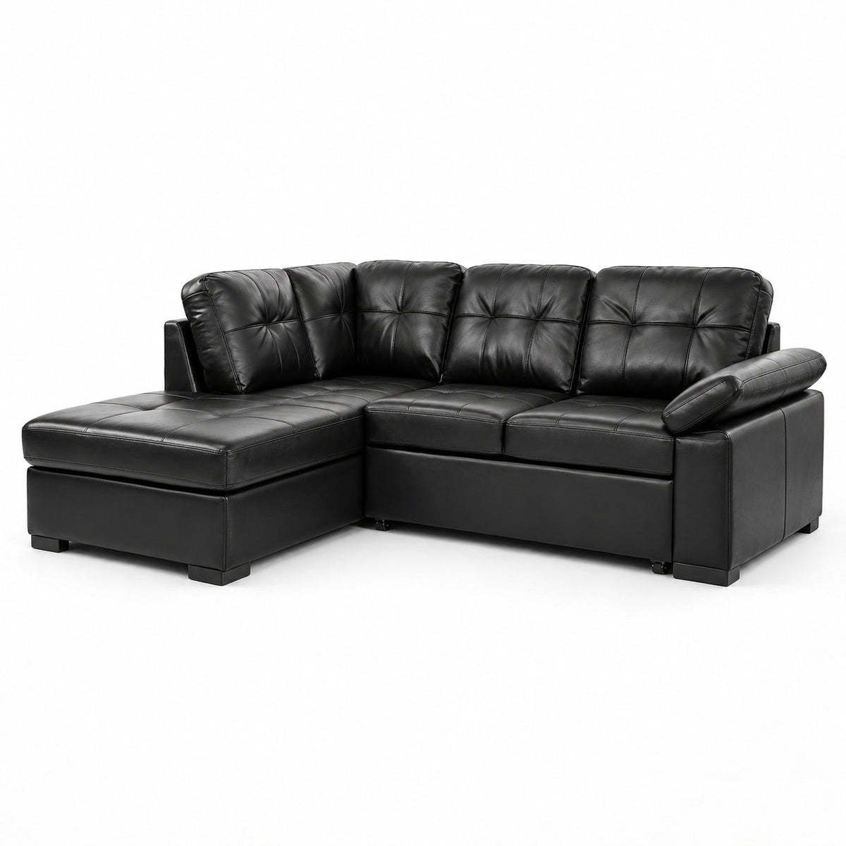 Candace Sleeper Sectional (Black) — another angle