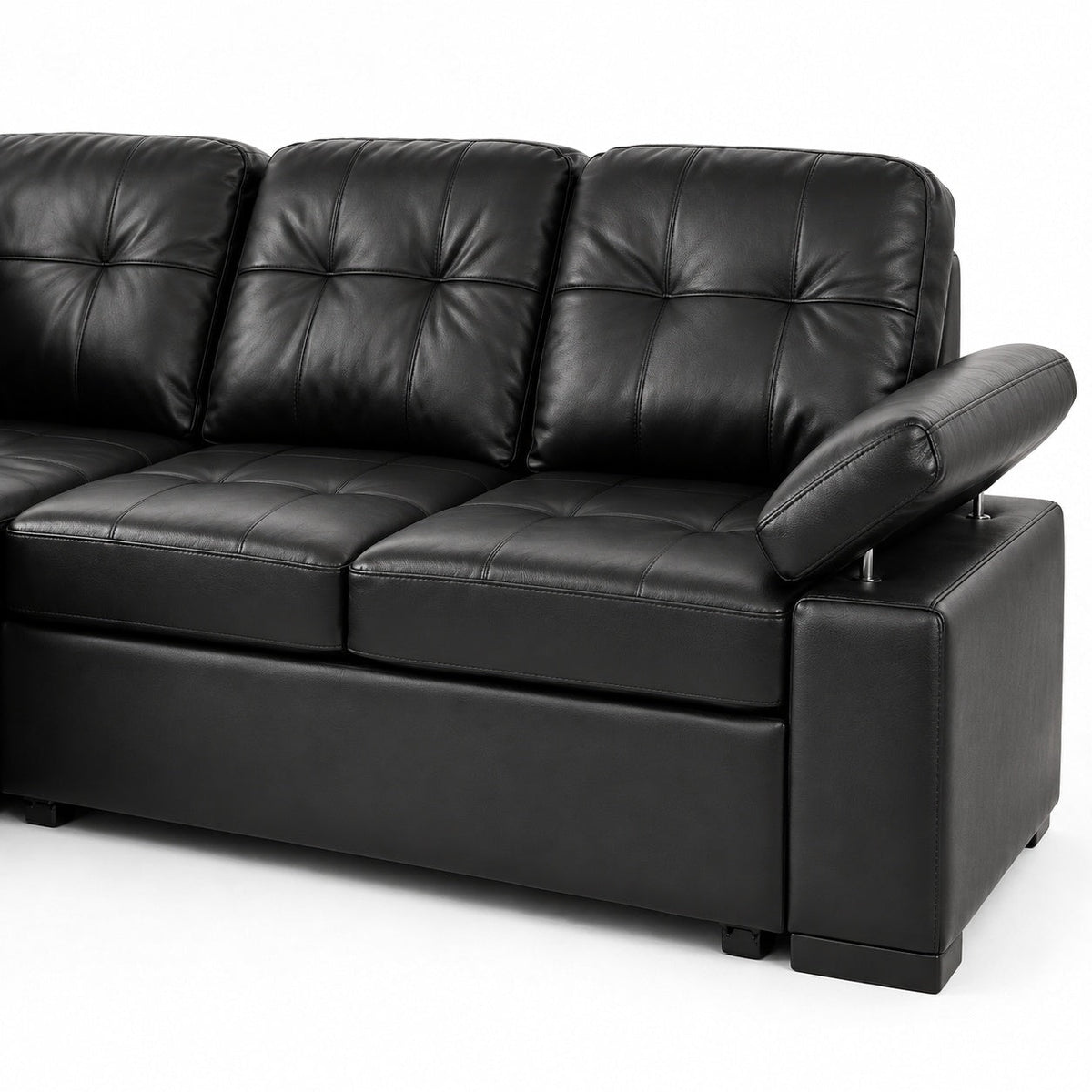 Candace Sleeper Sectional (Black) — detail