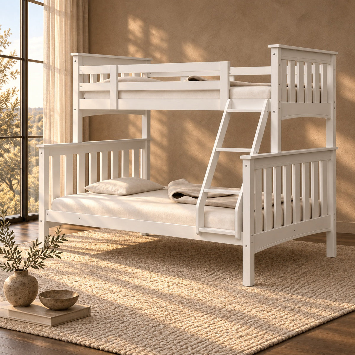Eva Twin-Full Bunk Bed Frame — in a room