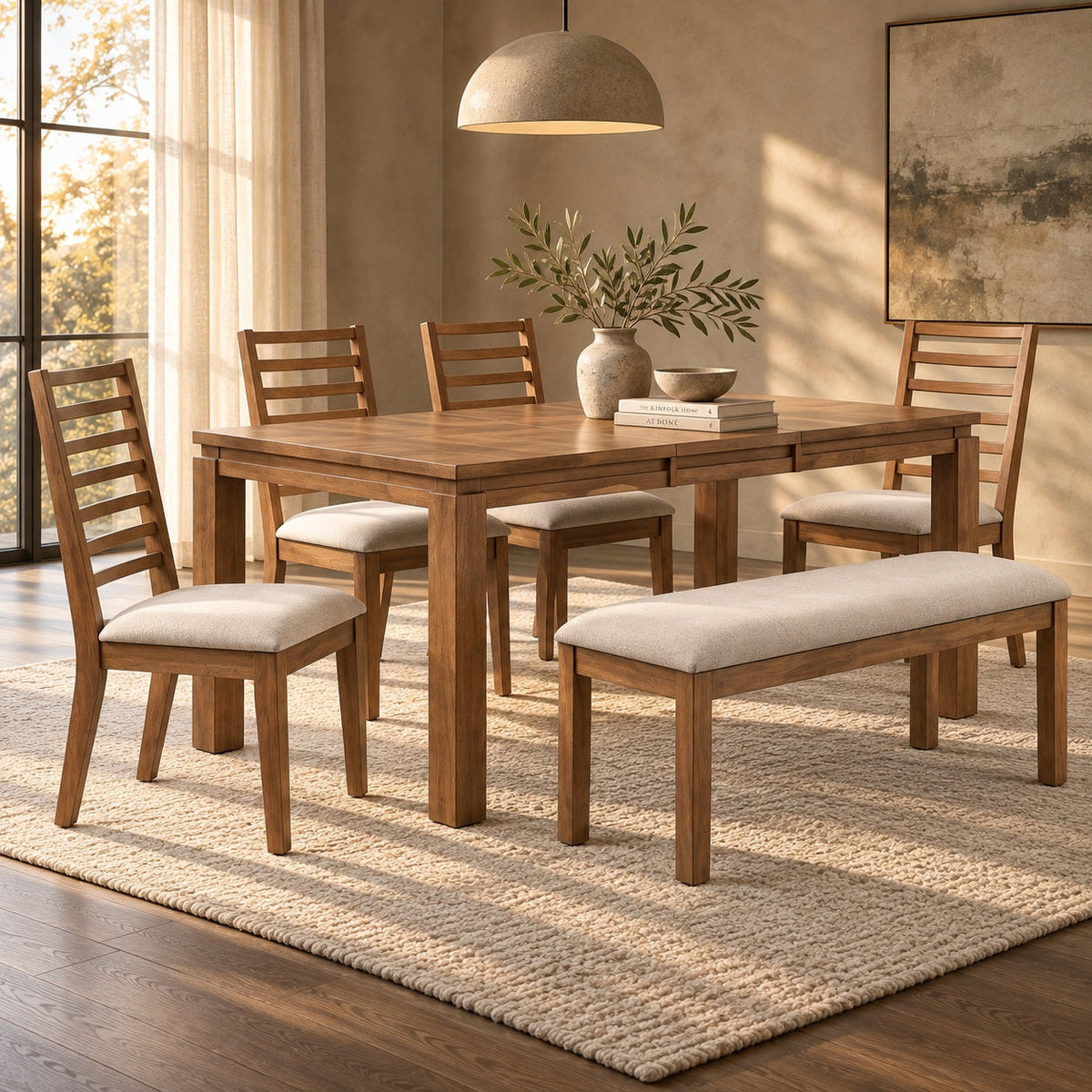Ingleton 72" Rectangular Dining Table Set (6 Pc) — in a room