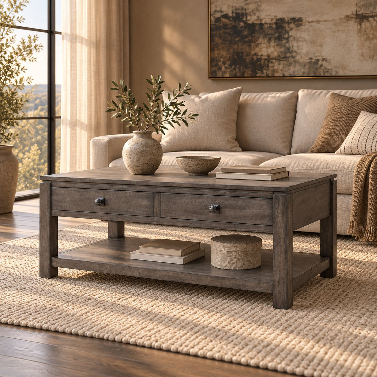 Lancaster 40" Lift Top Coffee Table — in a room