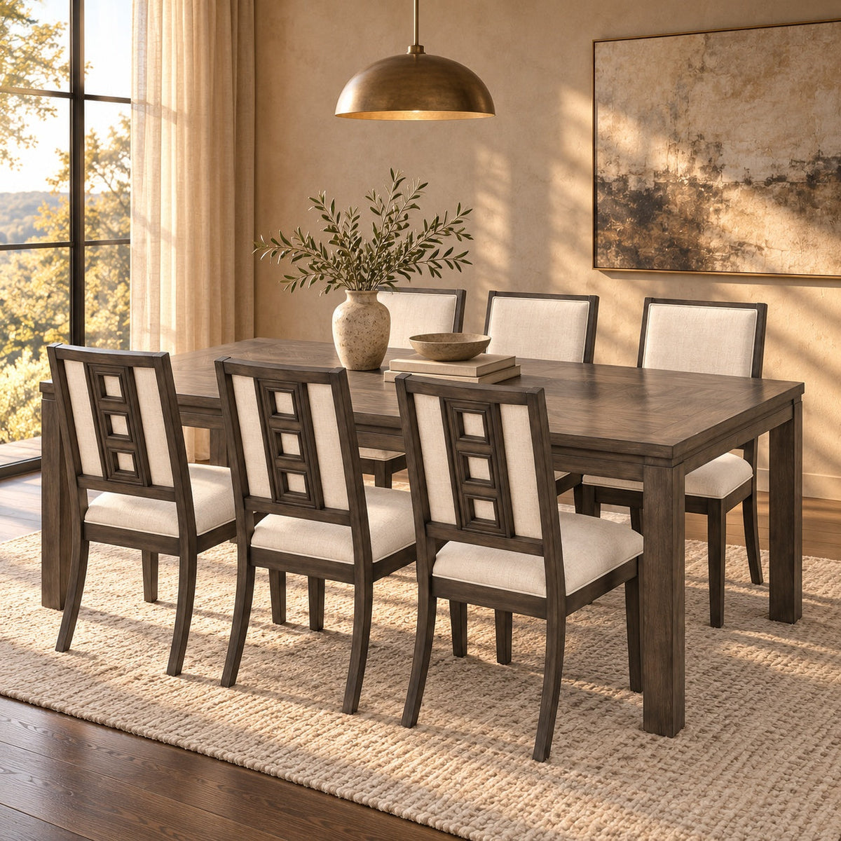 Lancaster 82" Dining Table Set (7 Pc) — in a room