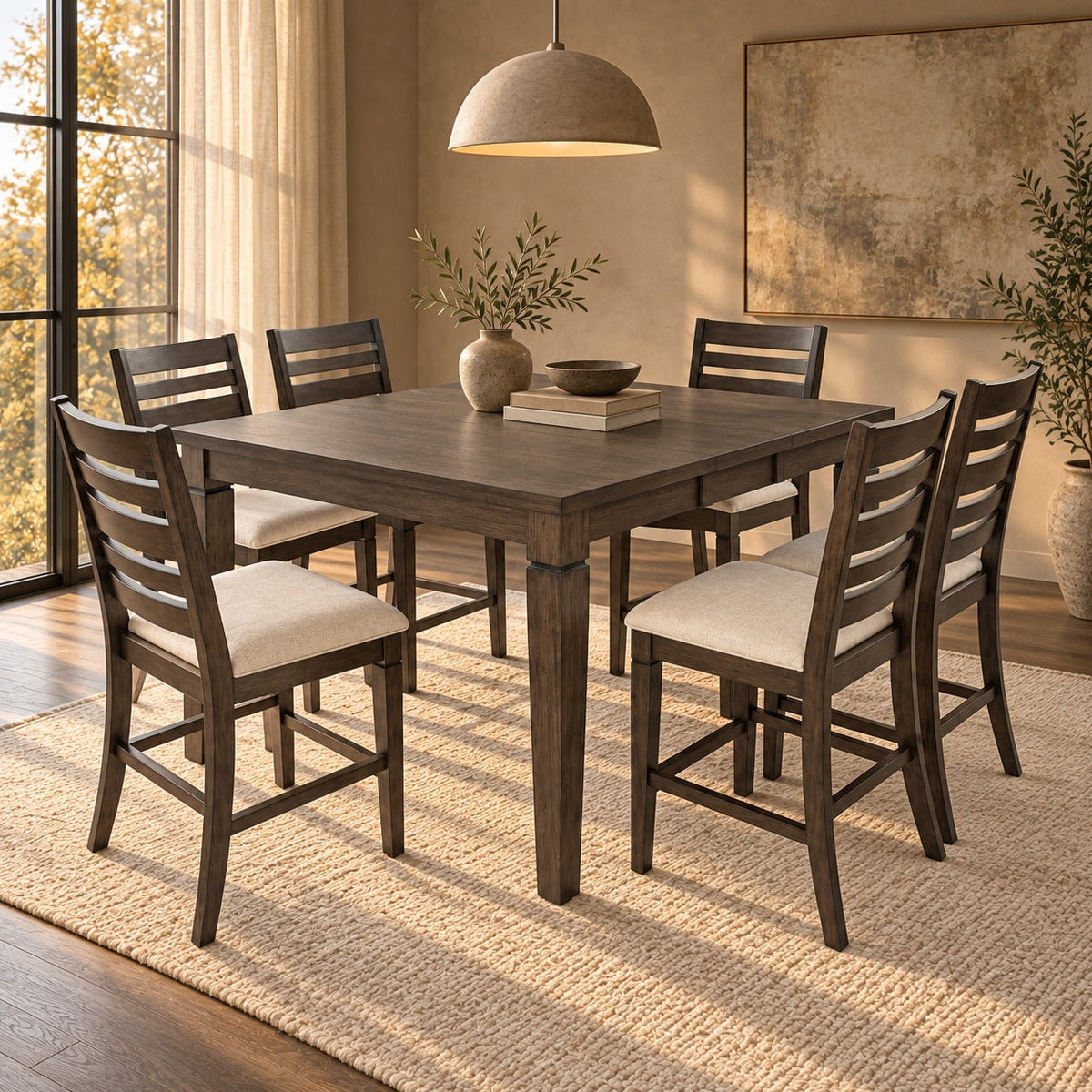 Lincoln Counter Height Table Set (7 Piece) — in a room