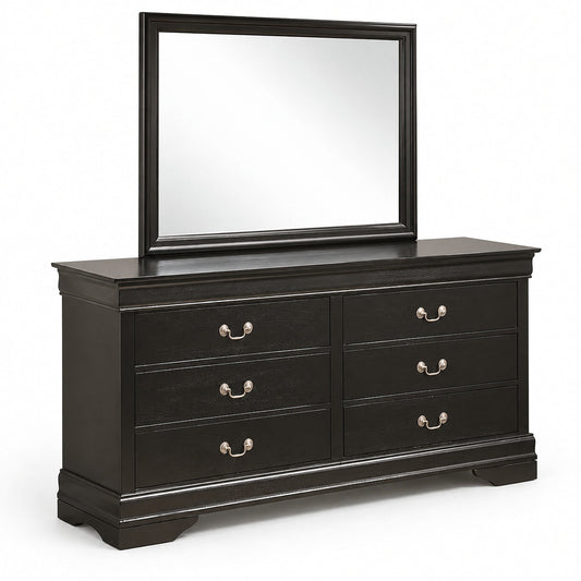 Louis Philip Dresser with Mirror (Black)