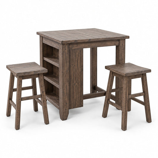 Madison County 3 Piece Pub Table Set (Brown)