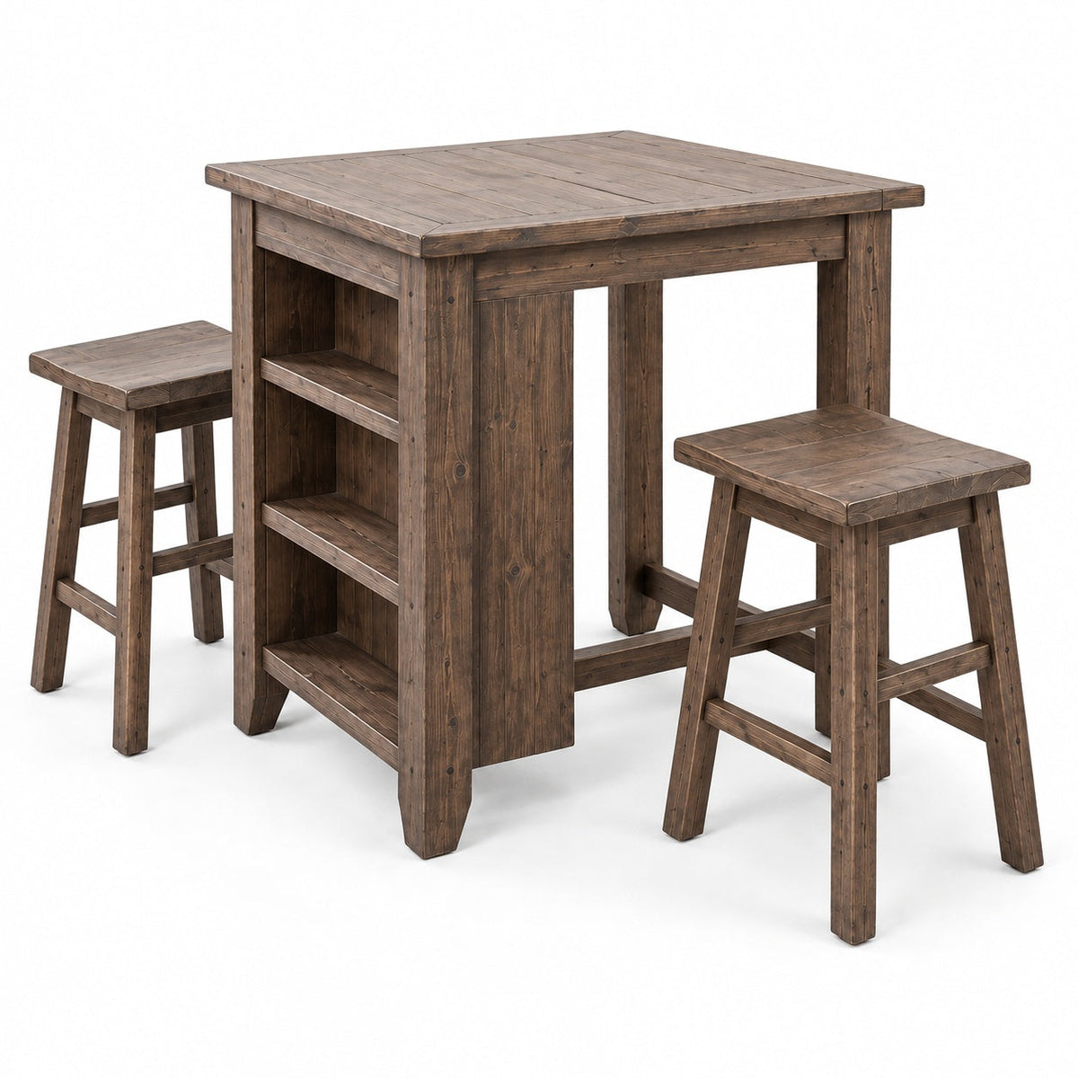 Madison County 3 Piece Pub Table Set (Brown) — another angle