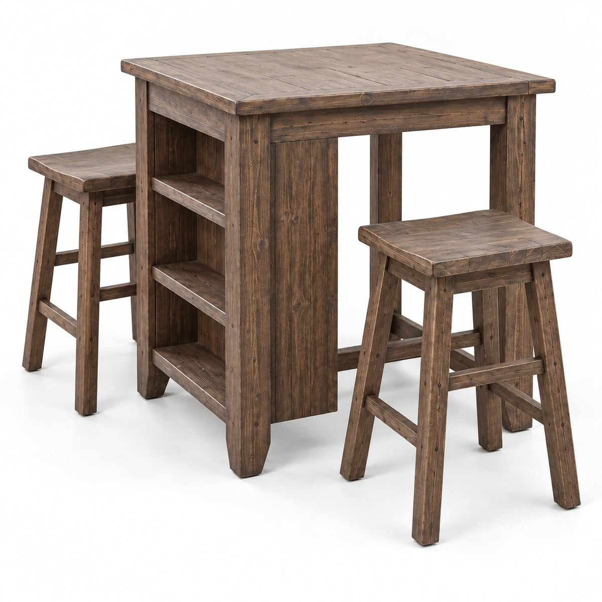 Madison County 3 Piece Pub Table Set (Brown) — detail