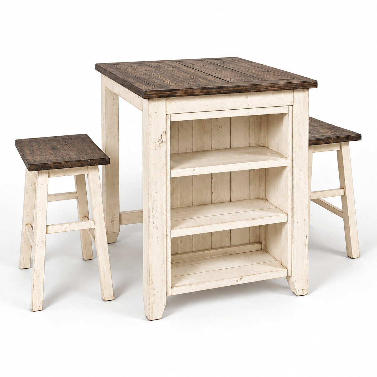 Madison County 3 Piece Pub Table Set (Off White) — detail