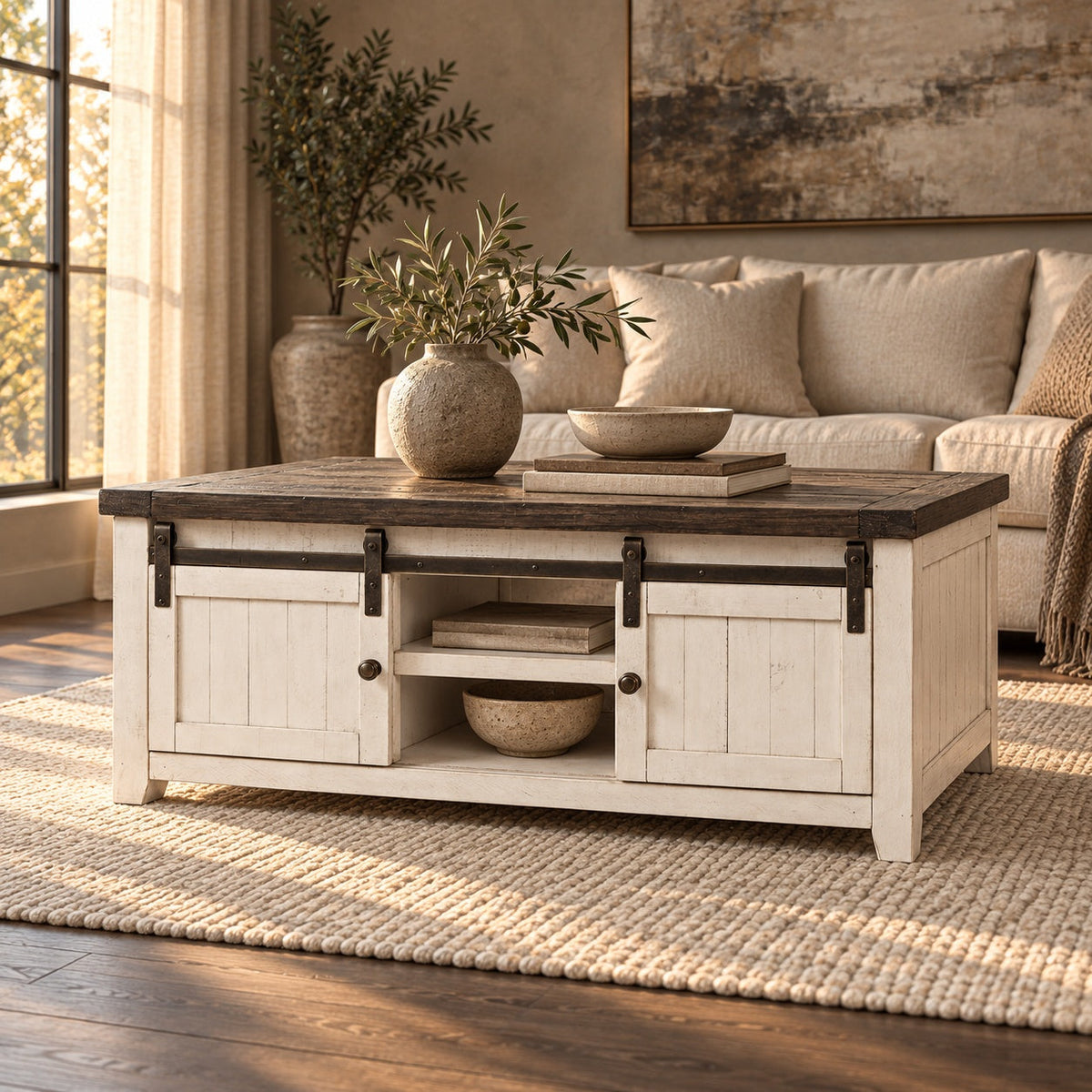Madison County Coffee Table (Off White) — in a room