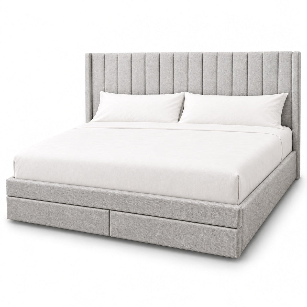 Malbec Lift Top Storage Bed with Drawers (Grey), King — detail