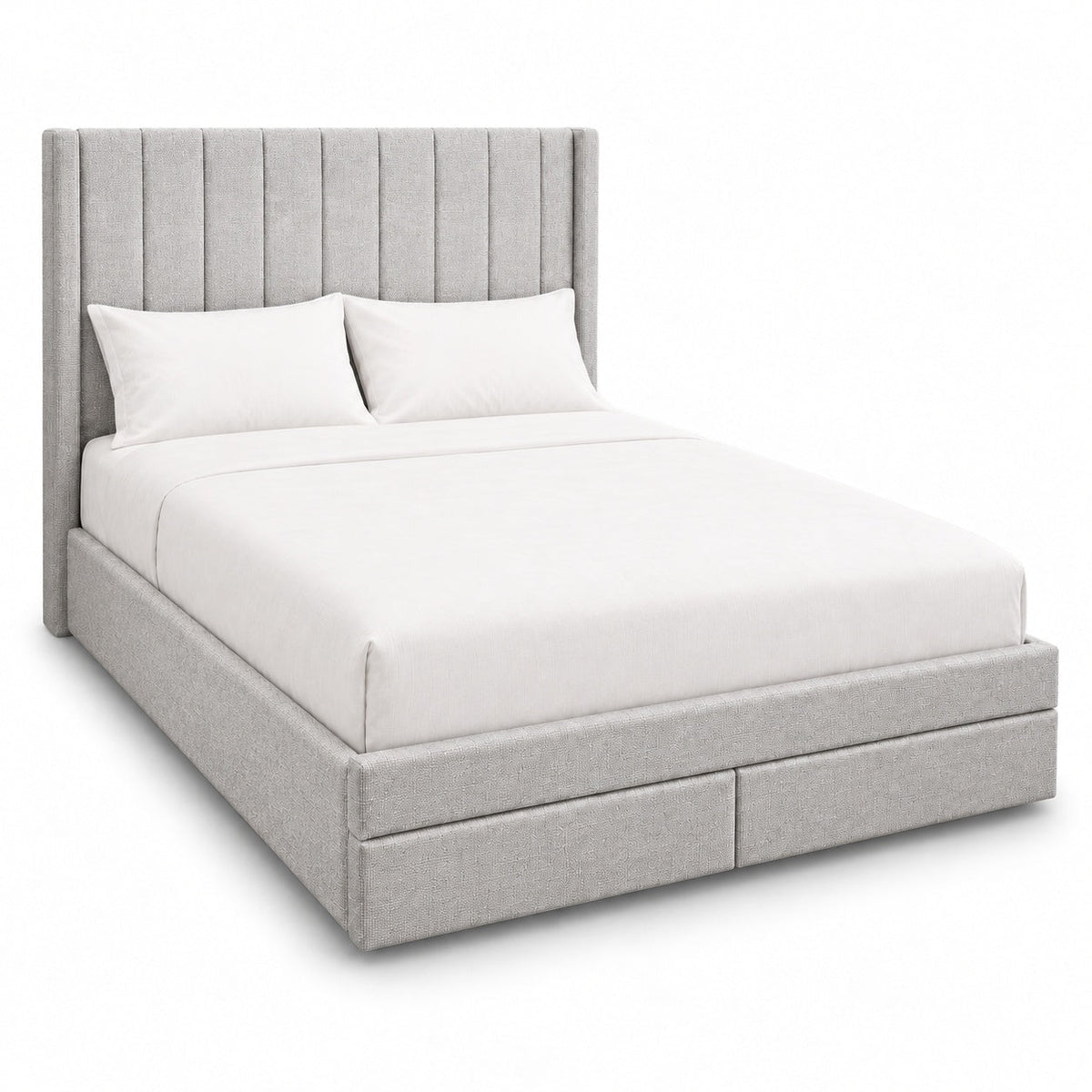 Malbec Lift Top Storage Bed with Drawers (Grey) — another angle