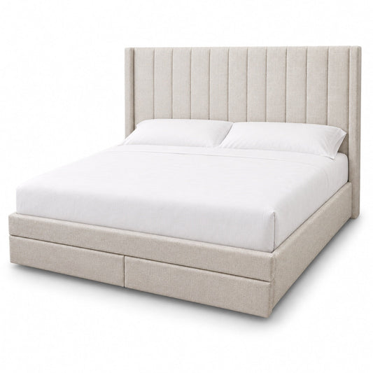Malbec Lift Top Storage Bed with Drawers (Pearl), King