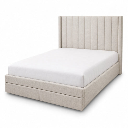 Malbec Lift Top Storage Bed with Drawers (Pearl)
