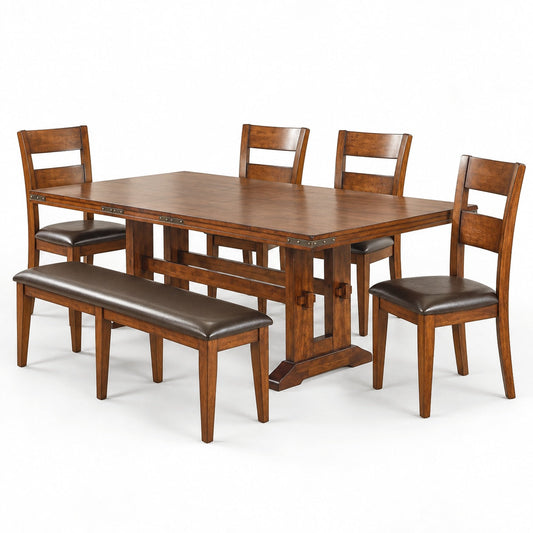 Mango 92" Dining Table Set (6 Pc)