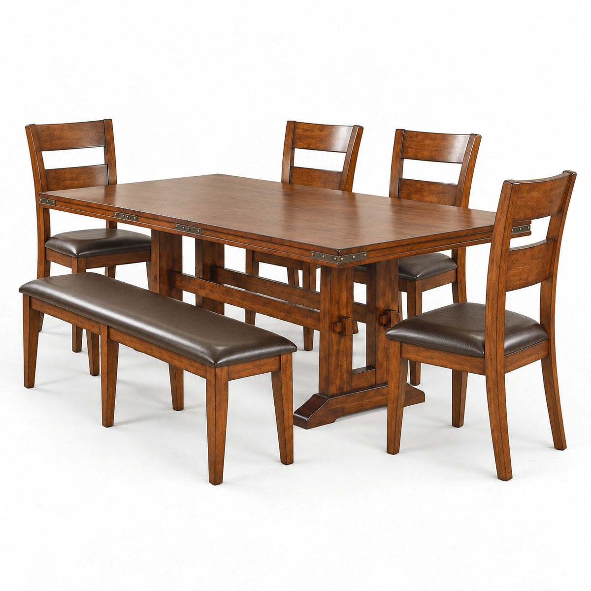 Mango 92" Dining Table Set (6 Pc) — another angle