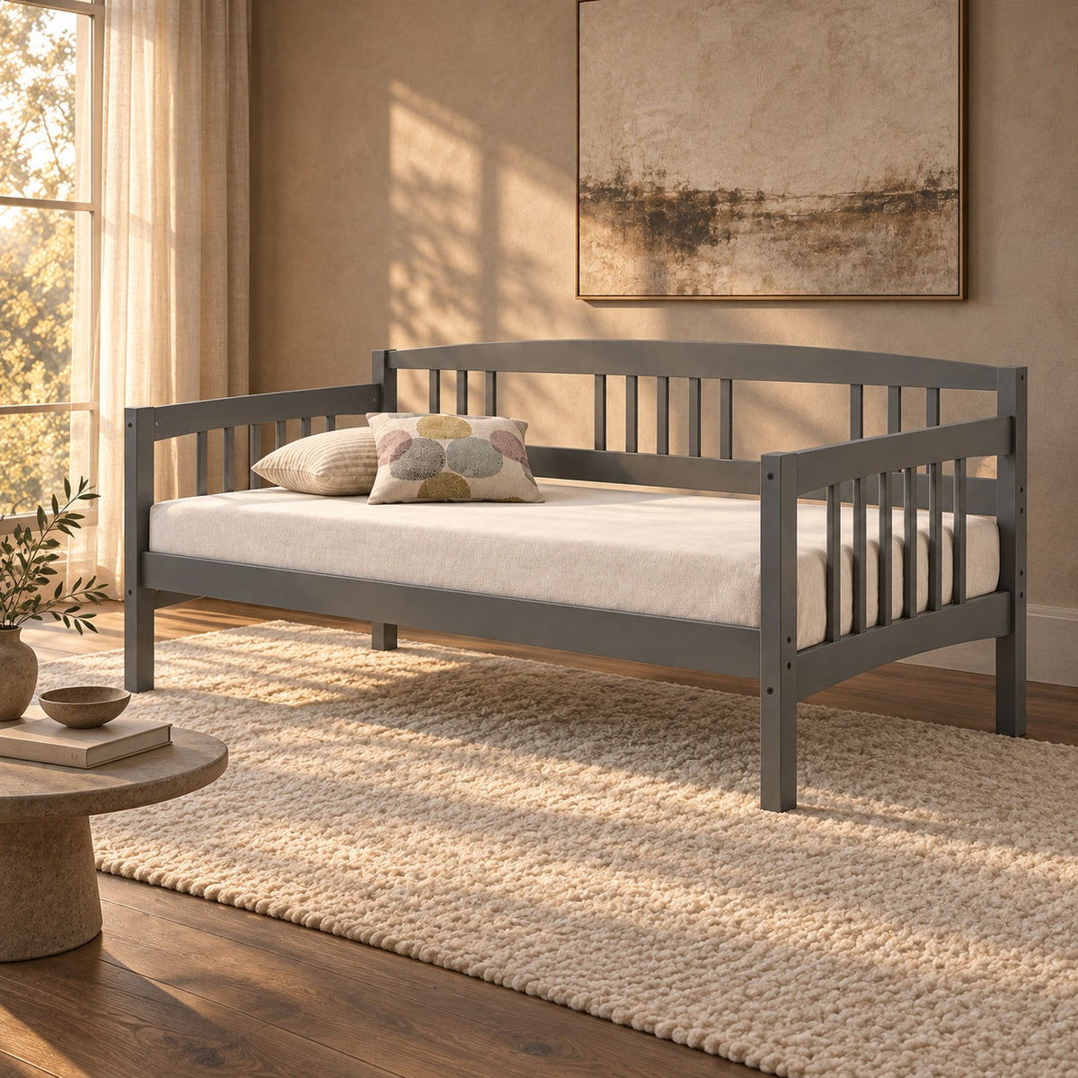 Martha Day Bed (Grey) — in a room