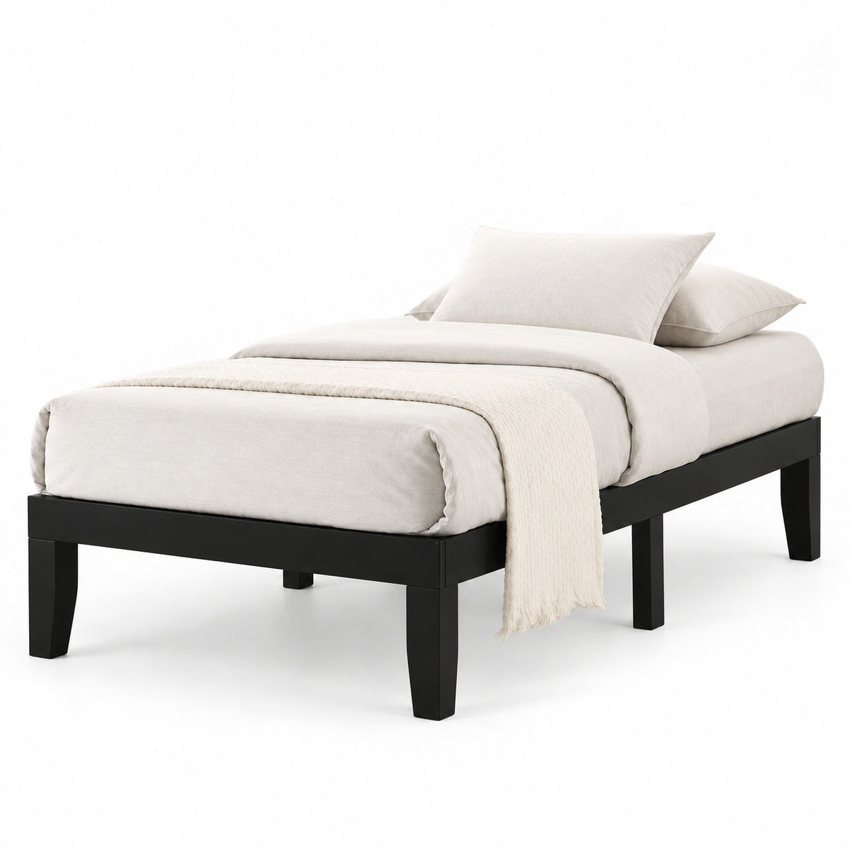 Marty Platform Bed Frame (Black), Twin — another angle