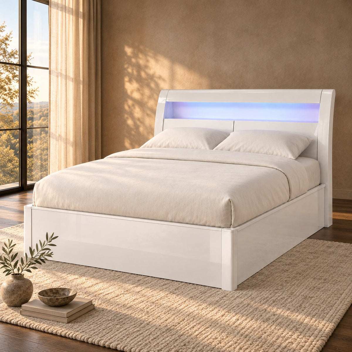 Metro Lift Top Storage Bed, Double — in a room