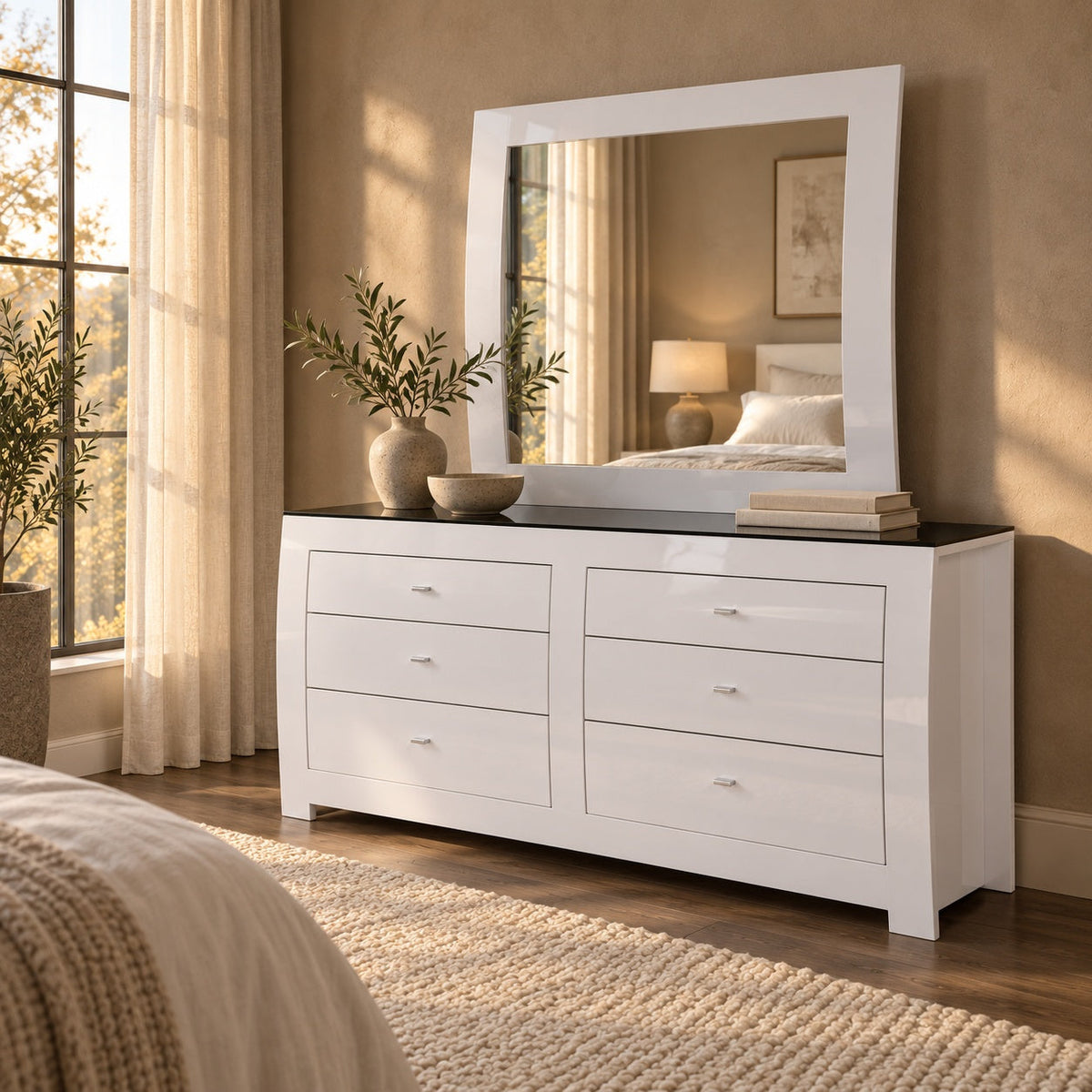 Metro Dresser with Mirror — in a room
