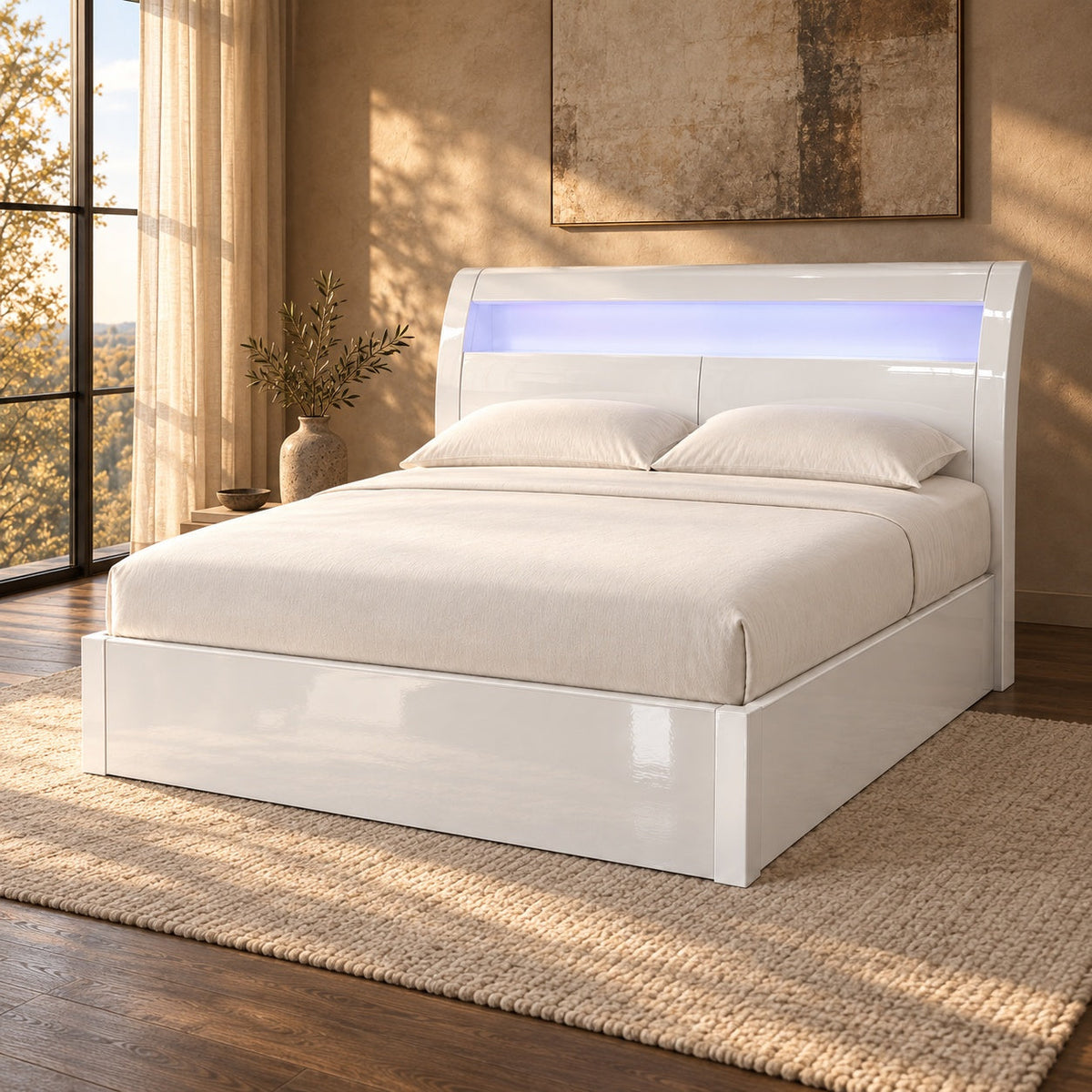 Metro Lift Top Storage Bed, King — in a room