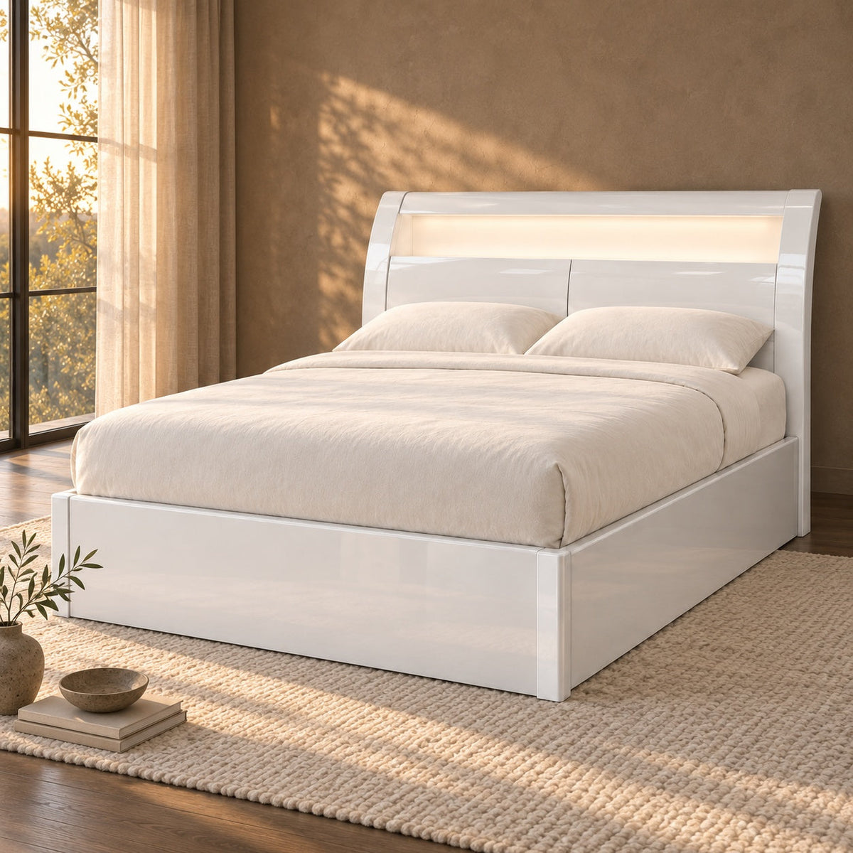 Metro Lift Top Storage Bed, Queen — in a room