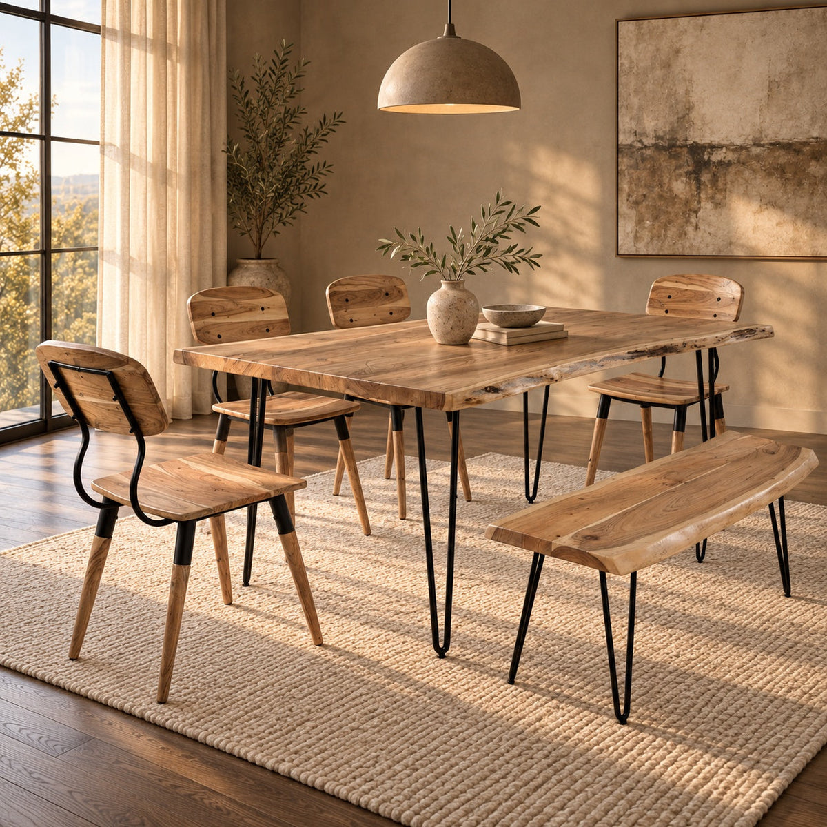 Nature's Dining Table Set (6 Piece) — in a room