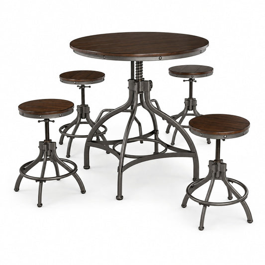Odium Counter Height Table and Bar Stool (5Pc Set)