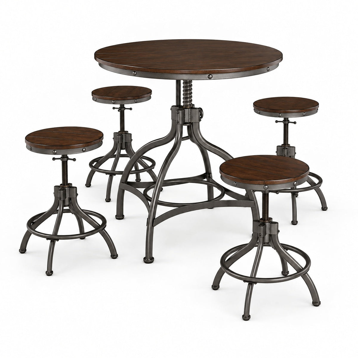 Odium Counter Height Table and Bar Stool (5Pc Set) — another angle