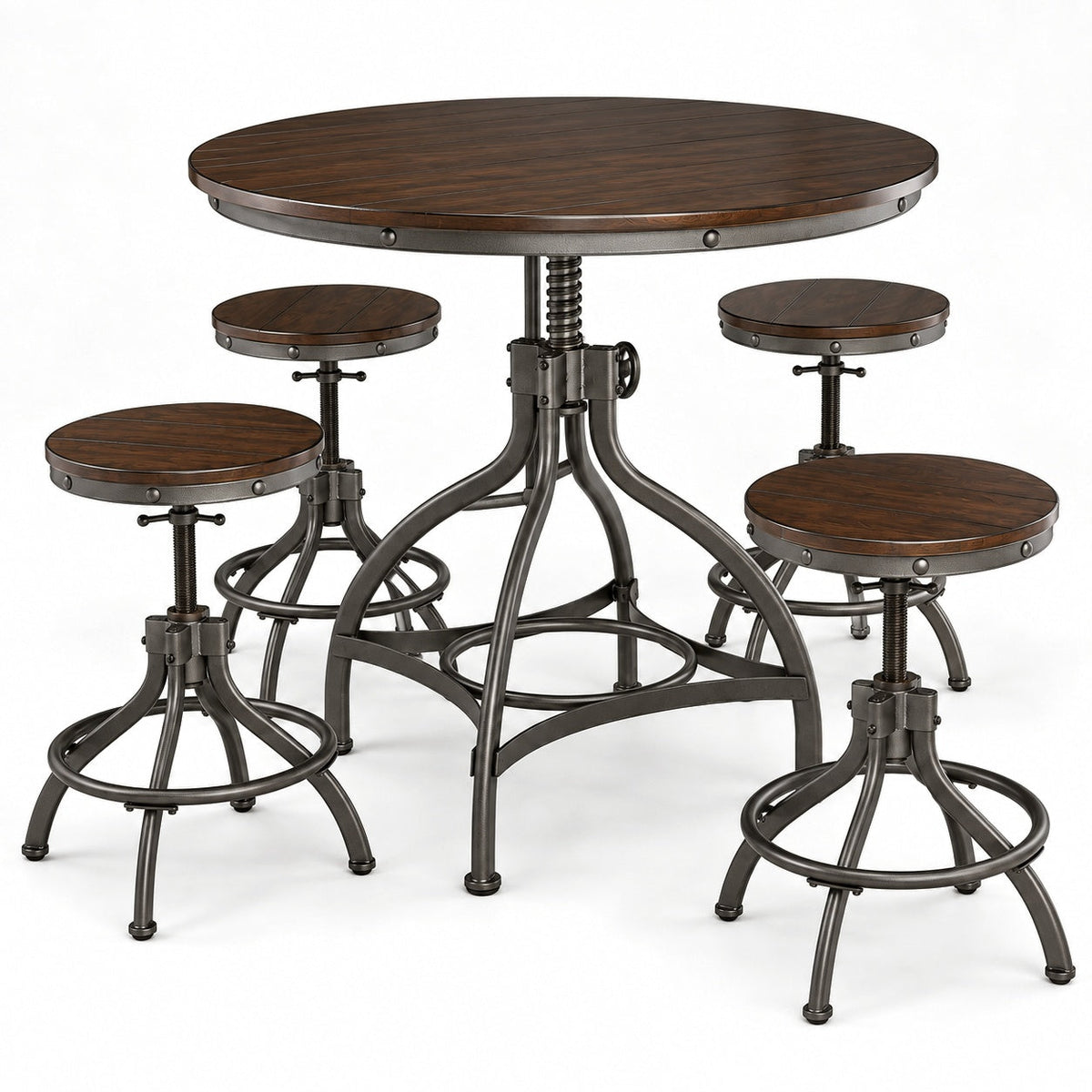 Odium Counter Height Table and Bar Stool (5Pc Set) — detail