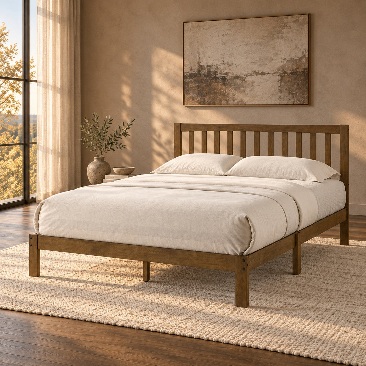 Paulson Platform Bed Frame, Double — in a room